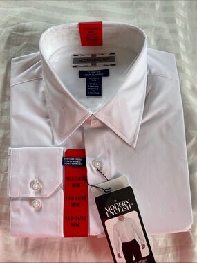 Men’s White Dress Shirt — Classic Fit